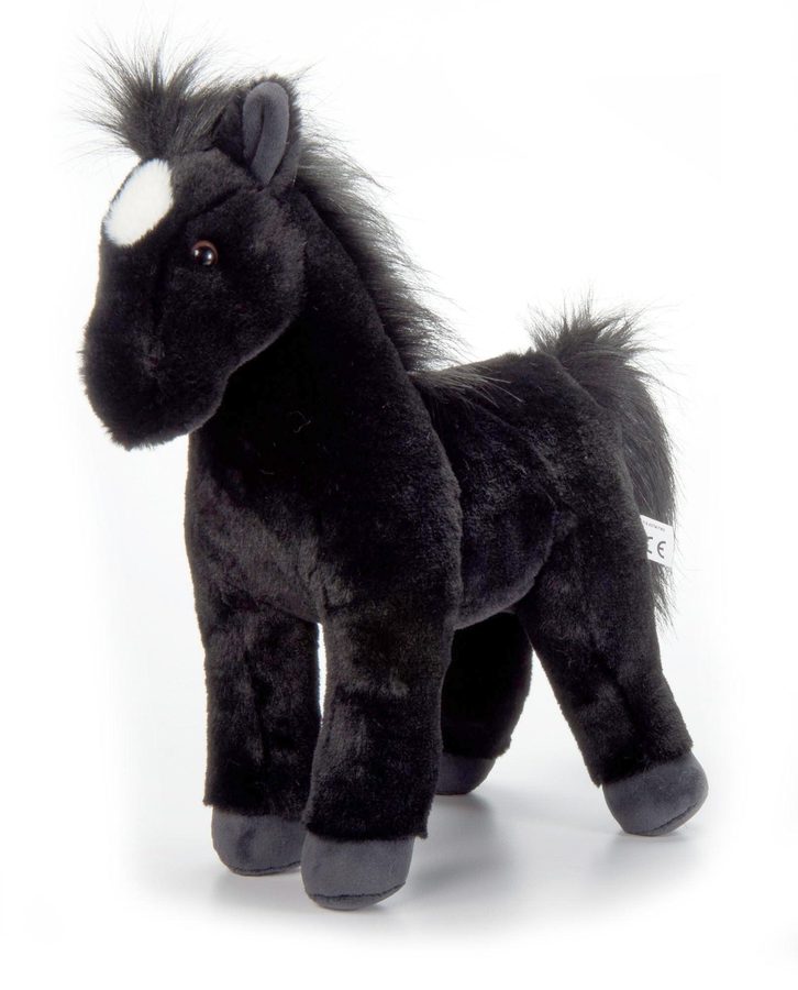 The Petting Zoo Standing Black Horse Stuffed Animal Plushie, Gifts for Kids, Wild Onez Barnyard Animals, Black Horse Plush Toy, 12 Inches